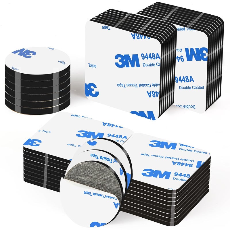 Godmony Double Sided Adhesive Heavy Duty Tape,2 Sided Mounting Tape for Walls, Square (1.57" Across) & Round (1.18" Diameter) Sticky Foam Pads, Waterproof Double-Sided Pads for Hanging in Office - Image 1